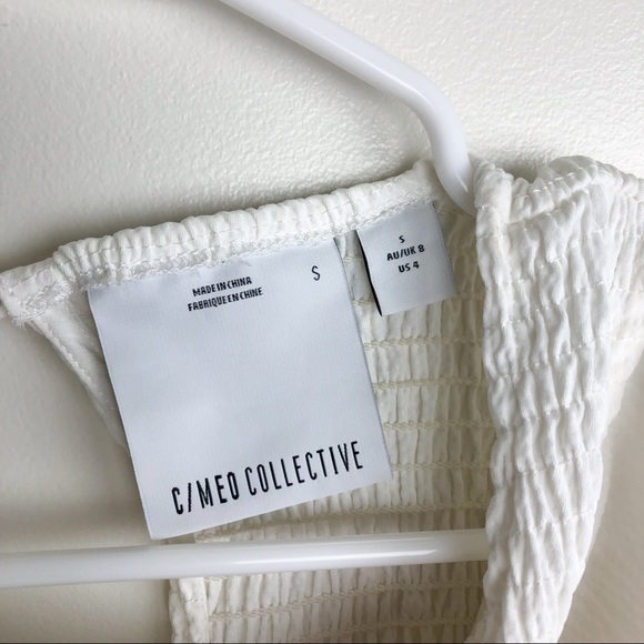 C/MEO COLLECTIVE Ivory Smocked Ruffle Mini Dress - Picture 4 of 7